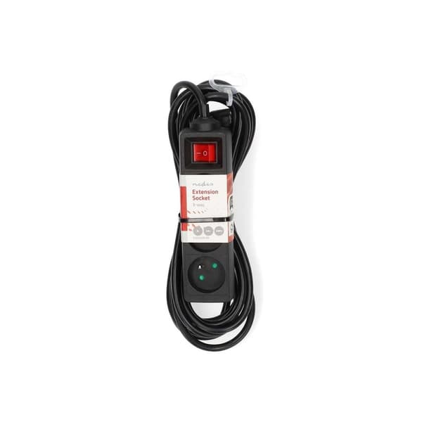 Nedis Jatkojohto | Ranska / Tyyppi E (CEE 7/6) | 3-suuntainen | 5.00 m | 3680 W | 16 A | Maadoituksen tyyppi: Maadoituspinni | 230 V AC 50/60 Hz | Pis