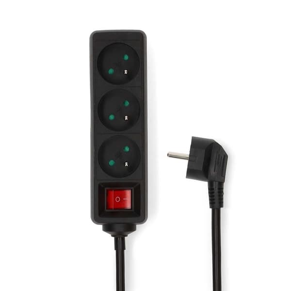 Nedis Jatkojohto | Ranska / Tyyppi E (CEE 7/6) | 3-suuntainen | 5.00 m | 3680 W | 16 A | Maadoituksen tyyppi: Maadoituspinni | 230 V AC 50/60 Hz | Pis