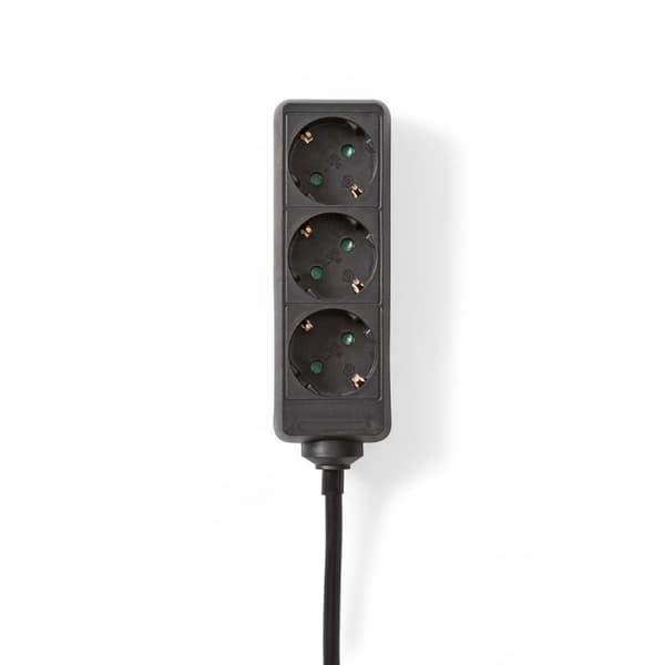 Nedis Udvidelse Socket | Stikprop med sidebens jord / Type F (CEE 7/7) | 3-vejs | 5.00 m | 3680 W | 16 A | Slags jordforbindelse: Sidekontakter | 230
