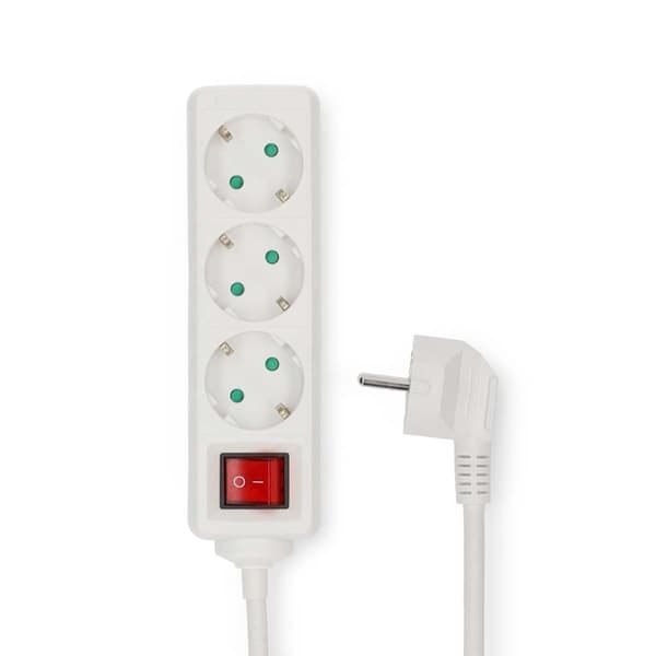 Nedis Jatkojohto | Maadoitettu virtaliitin / Tyyppi F (CEE 7/7) | 3-suuntainen | 5.00 m | 3680 W | 16 A | Maadoituksen tyyppi: Sivukontaktit | 230 V A