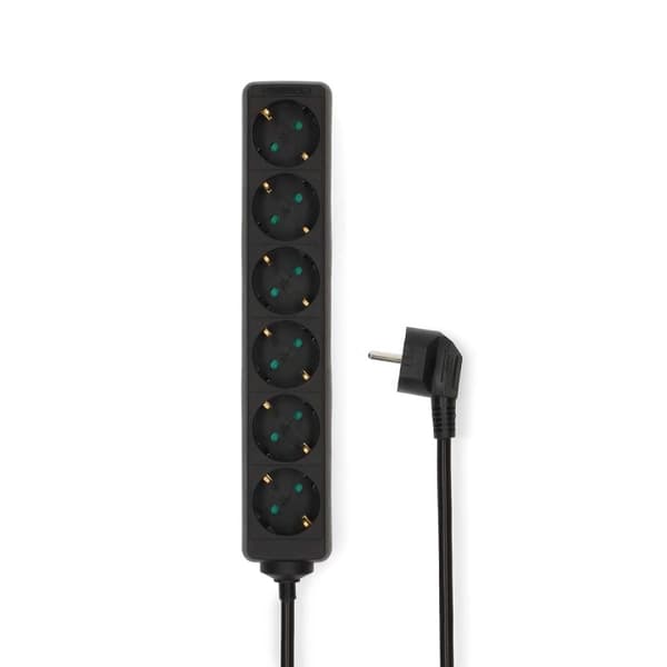Nedis Udvidelse Socket | Stikprop med sidebens jord / Type F (CEE 7/7) | 6-vejs | 1.50 m | 3680 W | 16 A | Slags jordforbindelse: Sidekontakter | 230