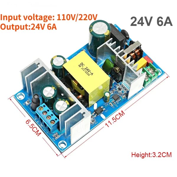 AC-DC Strømforsyningskort, Indgangsspænding 110V/220V, Udgange 24V, Flere Strømklassifikationer,24V6A