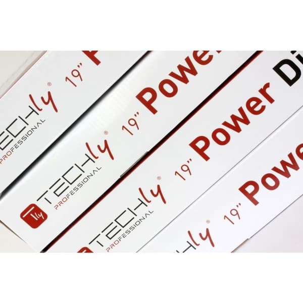 Techly Rack 19" PDU 12 VDE-lähtöä C20-liittimellä ja kytkimellä