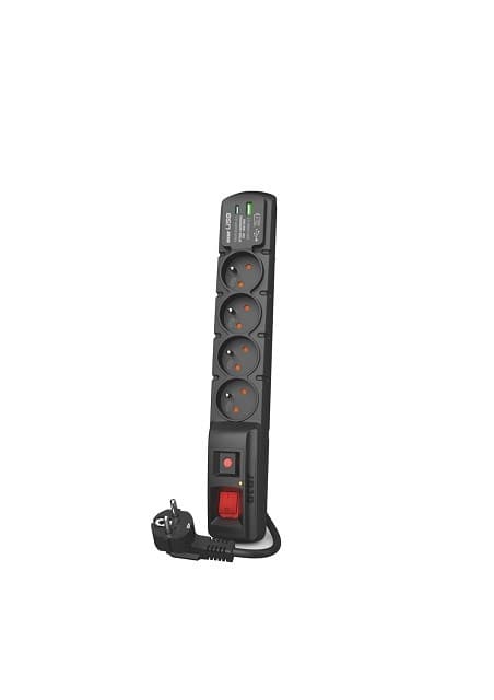 Acar F4 USB A+C ylijännitesuojakaapeli (pikalaturi) 3m ; musta