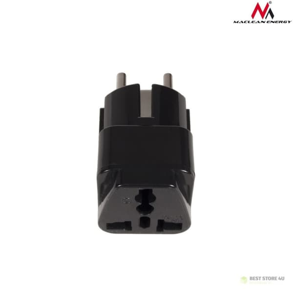 MCE155 46974 Sovitin UK-pistorasiasta EU-pistokkeeseen, yleismalli, musta