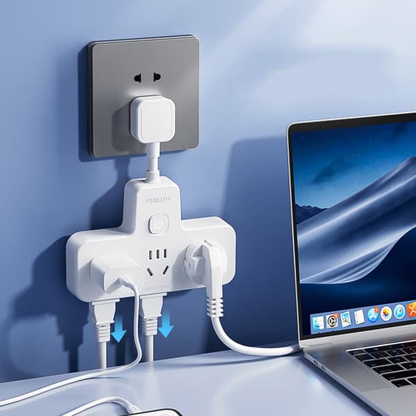 Philips Socket Panel En til to til tre Udvidet Multi-Hole Funktion Konverter Socket Kobling Kort Socket Sovesal Hjem