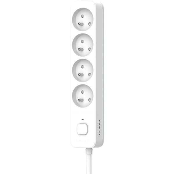 Stikdåse - QUARX - 4 stikkontakter - Med afbryder, 3m kabel