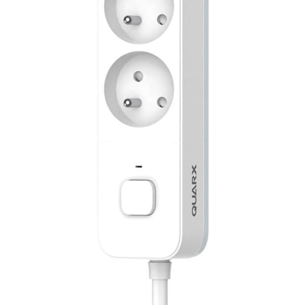 Stikdåse - QUARX - 4 stikkontakter - Med afbryder, 3m kabel