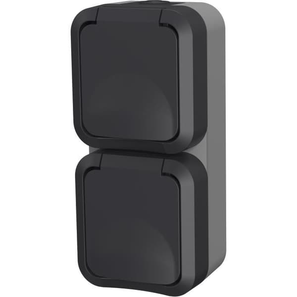 Dobbelt stikkontakt - QUARX - Aqua Pro - Udendørs, vertikal, IP55, 250V, 16A