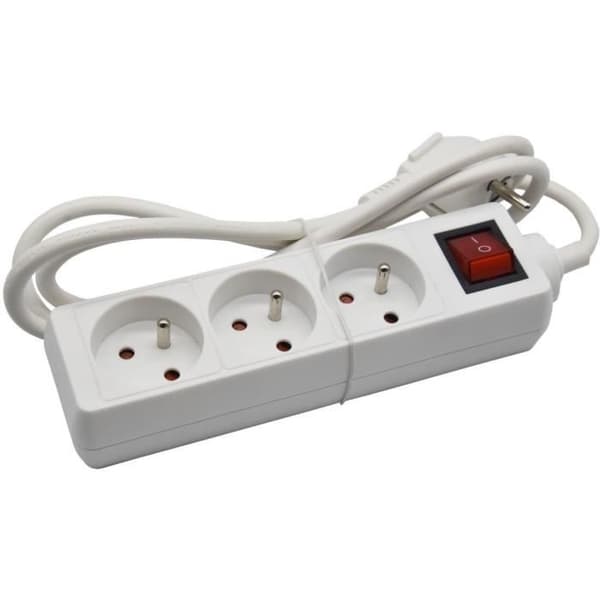 Husholdningsenhed - GAO - 3 2P+T stikkontakter - Med afbryder, NF-kompatibel