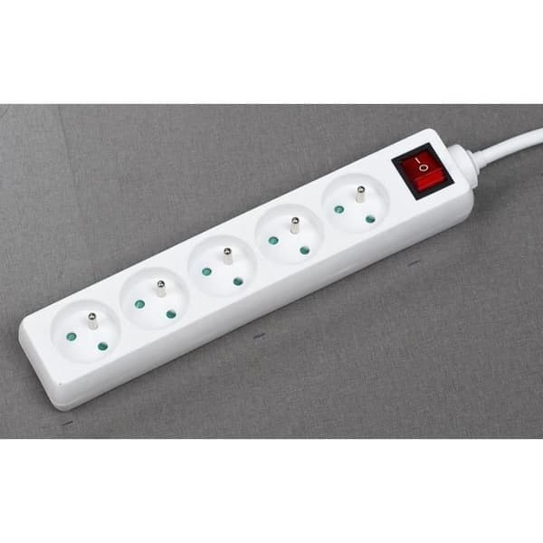 Husholdningsenhed - GAO - 5 stikkontakter - Med afbryder, 1,4 m kabel, børnesikring