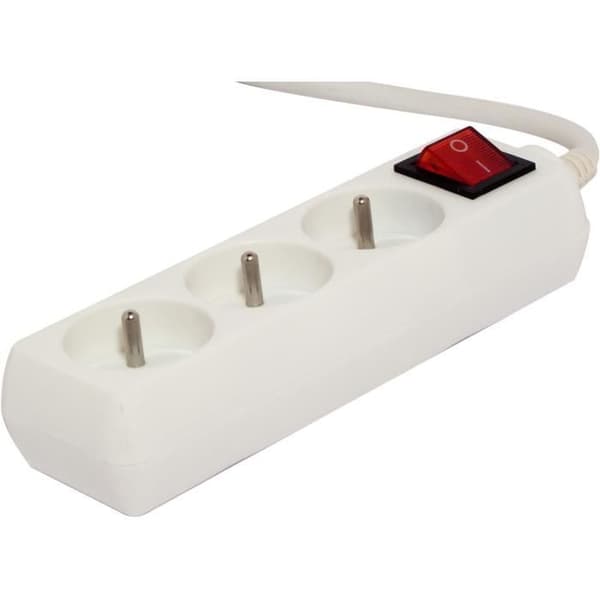 Blok med afbryder - CHACON - 3 x 16 A - 1,5 m - Hvid (FR)