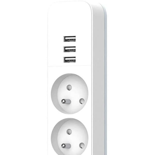 Stikdåse - QUARX - 4 stikkontakter - Med 3 USB-porte, 1,5m kabel