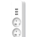 Miniatyrbillede 4 af 4: Stikdåse - QUARX - 4 stikkontakter - Med 3 USB-porte, 1,5m kabel