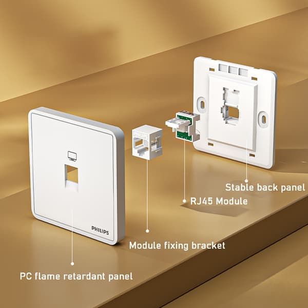 philips-stik kontaktstik netværkskabel computer netværksstikpanel enkelt dobbelt computerstik netværk hengxi