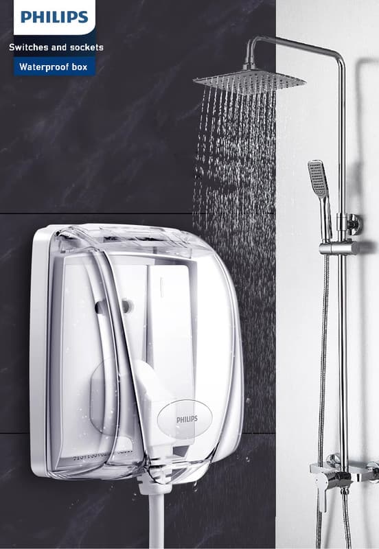 philips stænkskærm vægstik type 86 toilet badeværelse stikkontakt stikkontakt panel vandtæt beskyttelsesdæksel