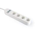 Miniatyrbillede 2 af 7: Gembird TSL-PS-S4U-01-W Smart strømskinne 4 AC-stikkontakt(er) Type E 1,5 m 3 3880 W Hvid