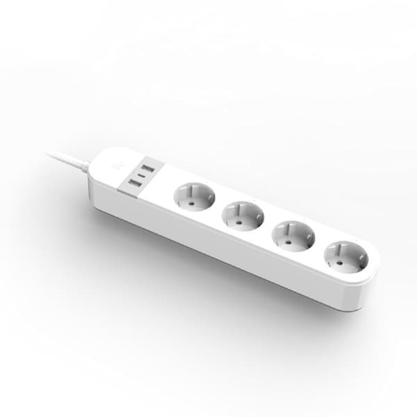 Gembird TSL-PS-S4U-01-W Smart strømskinne 4 AC-stikkontakt(er) Type E 1,5 m 3 3880 W Hvid