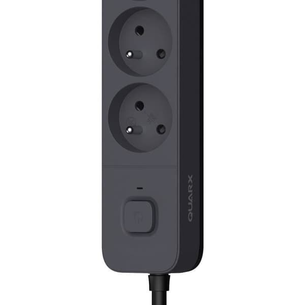 Stikdåse - QUARX - 4 stikkontakter - Med 3 USB-porte, 1,5m kabel