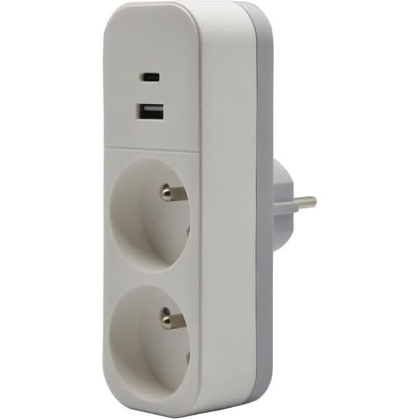 Biplite - QUARX - 2P 16A - USB-A- ja USB-C-liitännällä, NF-yhteensopiva