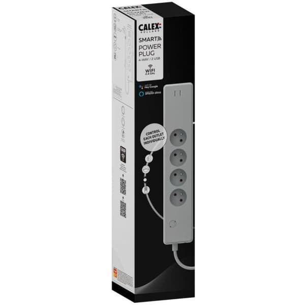 Älykäs jatkojohto - CALEX - 4-napainen BE / FR + 2 USB