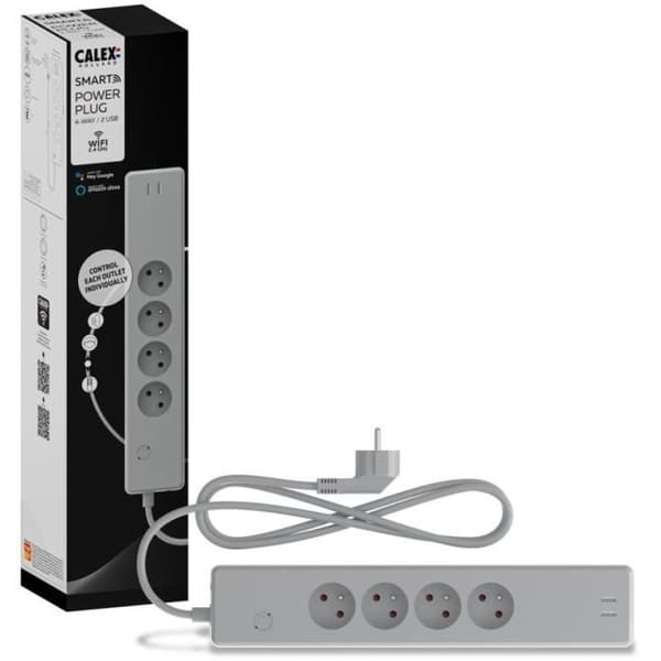 Älykäs jatkojohto - CALEX - 4-napainen BE / FR + 2 USB