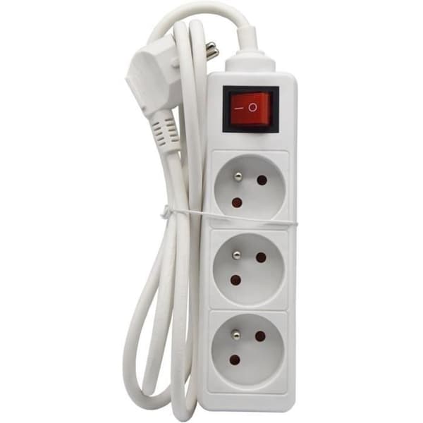 Hushållsenhet - GAO - 3 2P+T-uttag - Med brytare, NF-kompatibel