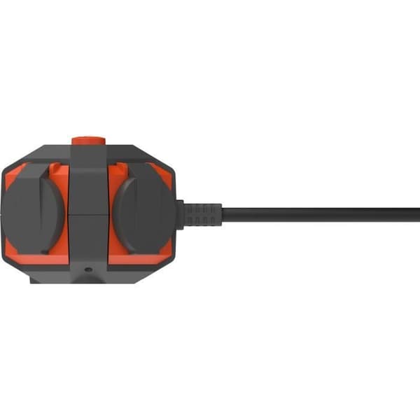 Power Globe - QUARX - IP44 - 4 stikkontakter, afbryder, 3m kabel