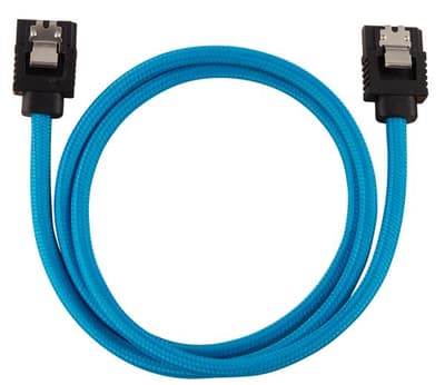 Corsair Premium Sleeved SATA Data Cable Set with Straight Connectors, Blue, 60cm