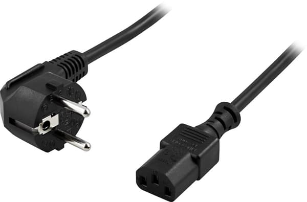 Earthed device cable straight IEC 60320 C13 , 0.5m, black