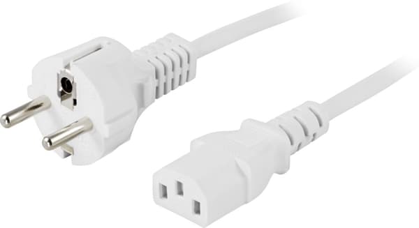 Device cable PC wall straight CEE 7/7 & IEC C13 3m white