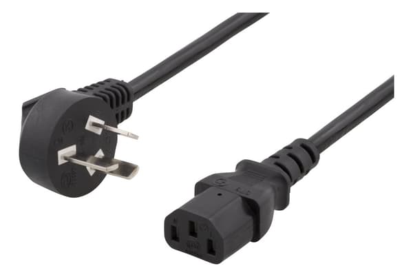 Earthed power cable, PSB-10A - IEC 60320 C13, 2m, black