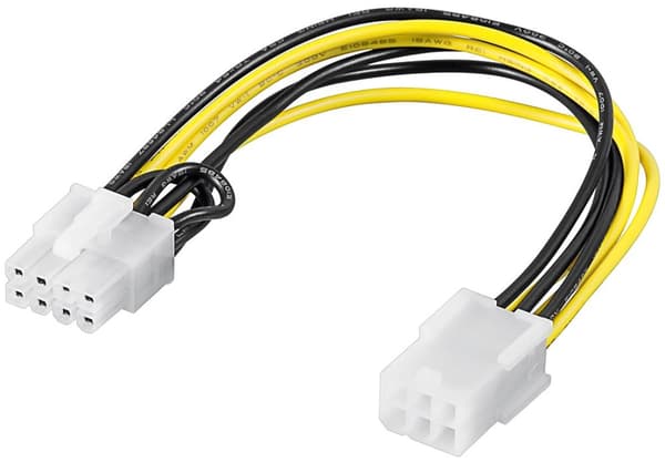 Strömkabel/adapter för grafikkort, PCI-E/PCI Express: 6 stift till 8 stift