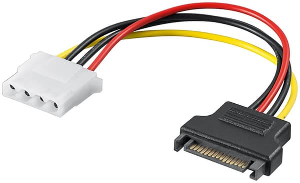 PC-virtakaapeli/sovitin; SATA-naaras - 5,25 tuuman naaras