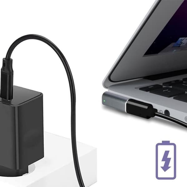 MacBook MagSafe 1 till USB-C Power Delivery Compact Adapter Silvergrå