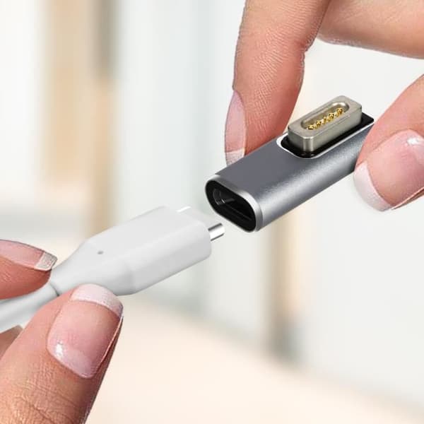 MacBook MagSafe 1 till USB-C Power Delivery Compact Adapter Silvergrå