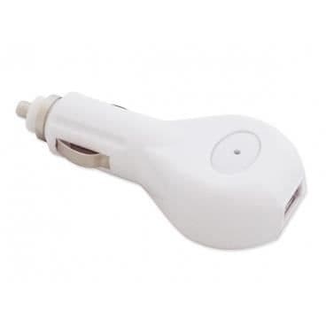 Adapterenhet USB / cigarettändare vit.