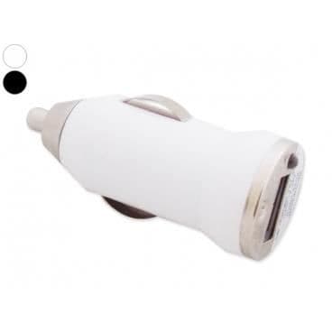 Liten vit USB-billaddare.