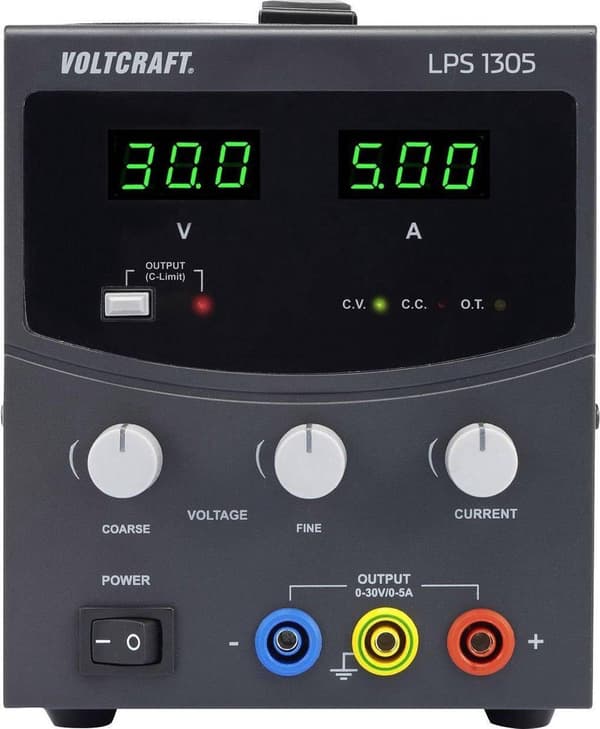 VOLTCRAFT LPS1305 Lab strømforsyning, justerbar 0 - 30 V/DC 0 - 5 A 150 W Antal udgange 1 x