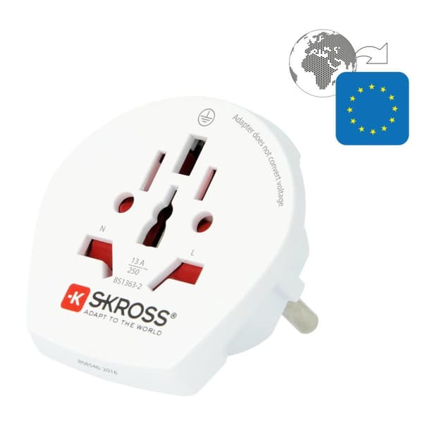SKROSS-matkapistoke Maailmalta Eurooppaan (bulkkitavarat) valkoinen (00186723)