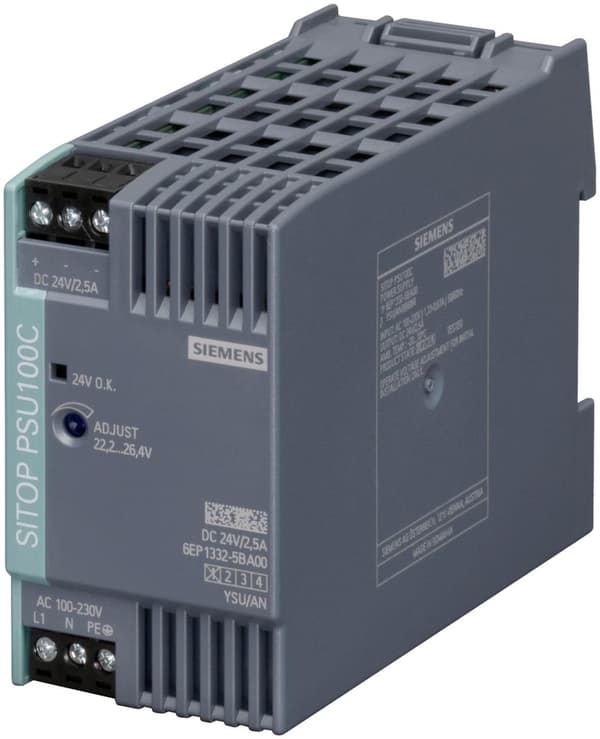 Siemens DIN-skinne strømforsyning (6EP1332-5BA00)