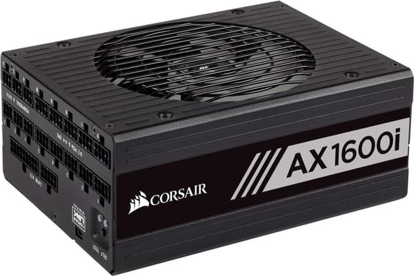 Corsair AXi Series AX1600i - Virtalähde (sisäinen) - ATX12V 2.4 - EPS12V 2.92 - 80 PLUS Titanium - AC 100-240V - 1600 Watt - Eurooppa (CP-9020087-EU) musta