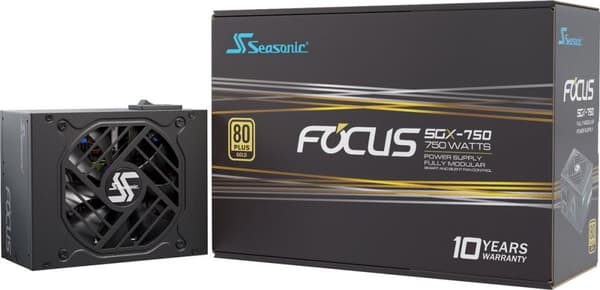 Seasonic Focus SGX-750 (2021) - Strømforsyning - SFX - 750 Watt - 80 PLUS Guld Sort
