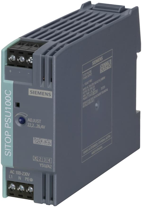 Siemens DIN-skinne strømforsyning SITOP PSU100C 2,0 A (6EP1321-5BA00)