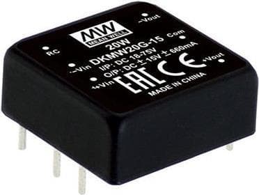 Mean Well DKMW20G-15 DC/DC konverter modul 830 mA 20 W Antal udgange: 2 x (DKMW20G-15)