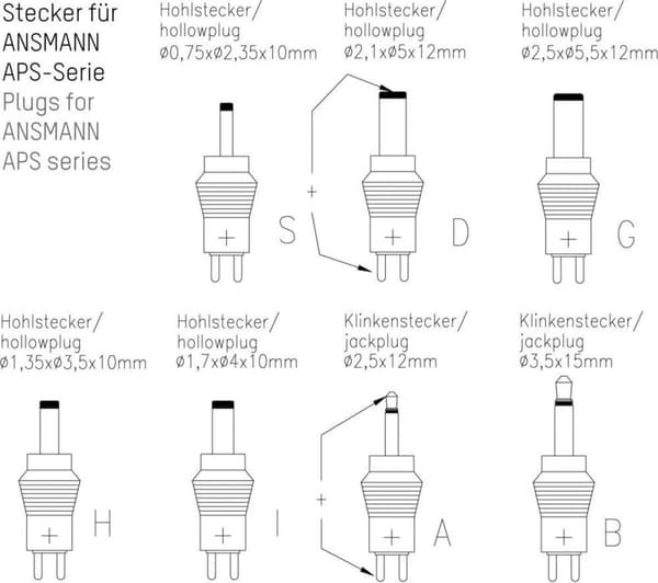 Ansmann 1201-0023 Plug-in strömförsörjning, justerbar 12 V/DC, 9 V/DC, 7,5 V/DC, 6 V, 4,5 V/DC, 3 V 1000 mA 12 W