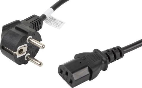 Lanberg CA-C13C-11CC-0018-BK virtakaapeli, musta, 1,8 m, C13-liitin, CEE7/7