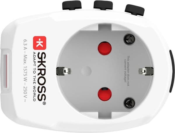 Skross 1302470 Rejsestik Pro Light USB (2xA) -Verden