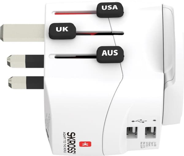 Skross 1302470 Rejsestik Pro Light USB (2xA) -Verden