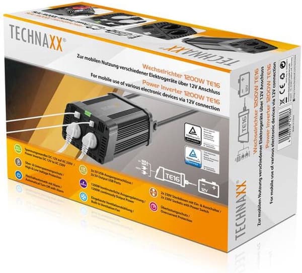 Technaxx Inverter TE20 2000 W 12 V/DC - 230 V/AC